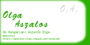 olga aszalos business card